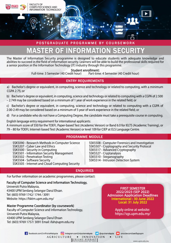 Postgraduate Programme (Information Security)