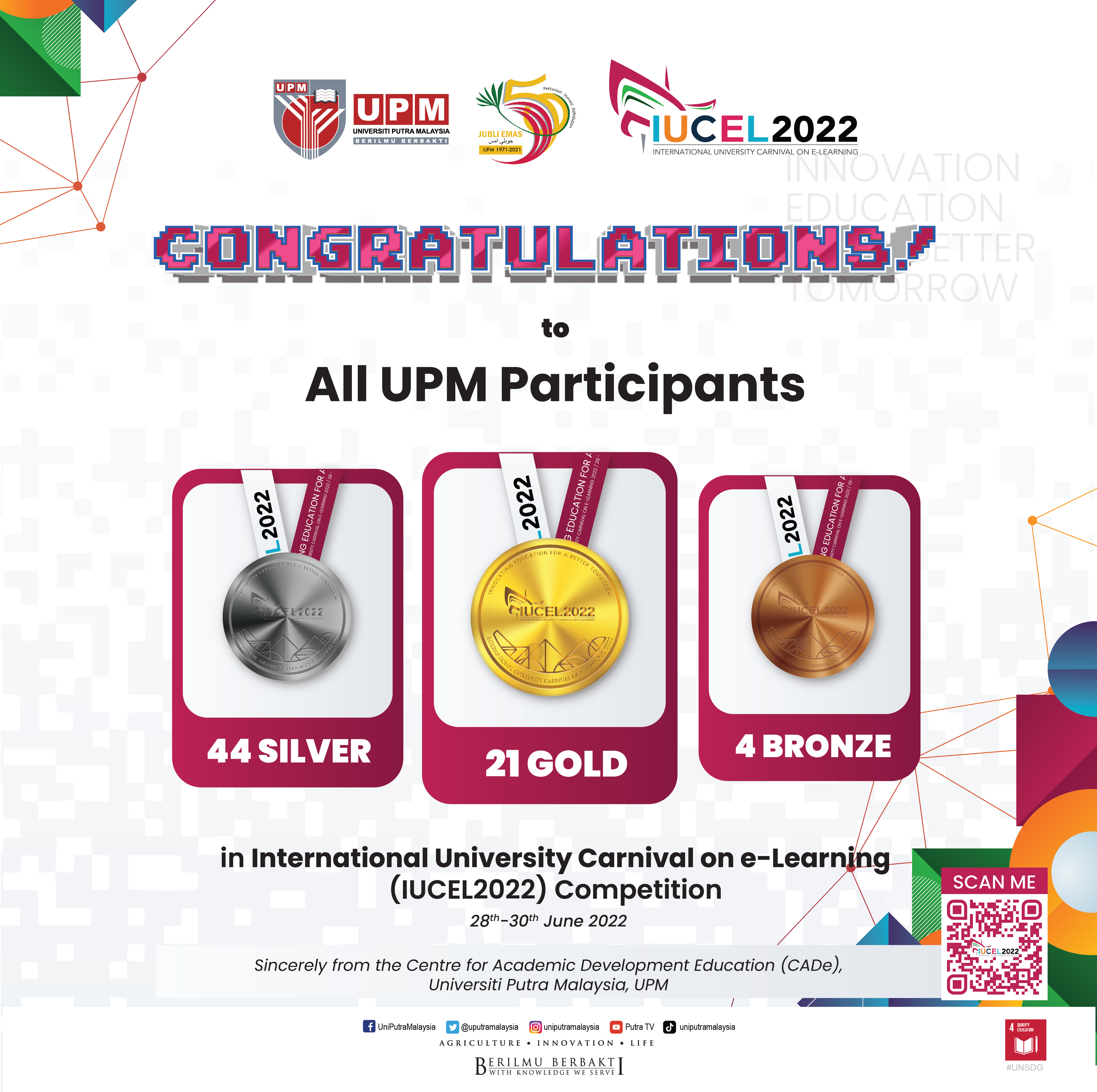 UPM Participants Stand Out at INTERNATIONAL UNIVERSITY CARNIVAL ON E-LEARNING 2022 (IUCEL2022)